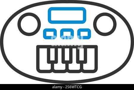 Synthesizer Toy Icon. Editable Bold Outline With Color Fill Design. Vector Illustration. Stock Vector
