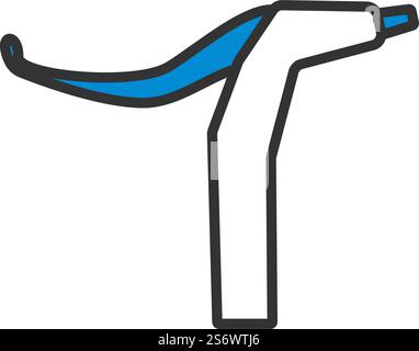 Bike HandleBar Brake Icon. Editable Bold Outline With Color Fill Design. Vector Illustration. Stock Vector