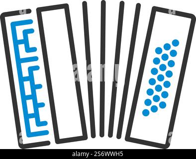 Accordion Icon. Editable Bold Outline With Color Fill Design. Vector Illustration. Stock Vector