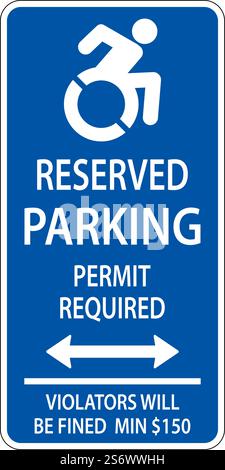 Handicap Parking Sign,Double Arrow Sign On White Background Stock Vector