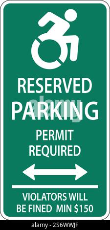 Handicap Parking Sign,Double Arrow Sign On White Background Stock Vector