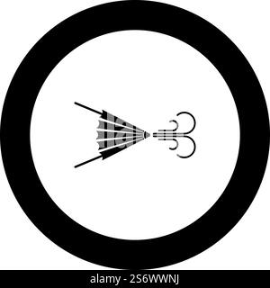 Fire bellows furnace Windower blowing wind tool blacksmith forge icon in circle round black color vector illustration image solid outline style simple. Fire bellows furnace Windower blowing wind tool blacksmith forge icon in circle round black color vector illustration image solid outline style Stock Vector