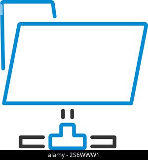Shared Folder Icon. Editable Bold Outline With Color Fill Design. Vector Illustration. Stock Vector