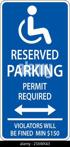 Handicap Parking Sign,Double Arrow Sign On White Background Stock Vector