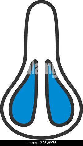 Bike Seat Icon Top View. Editable Bold Outline With Color Fill Design. Vector Illustration. Stock Vector