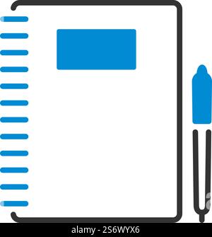 Icon Of Exercise Book. Editable Bold Outline With Color Fill Design. Vector Illustration. Stock Vector