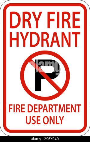 Dry Fire Hydrant Sign On White Background Stock Vector