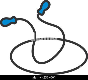 Icon Of Jump Rope And Hoop. Editable Bold Outline With Color Fill Design. Vector Illustration. Stock Vector