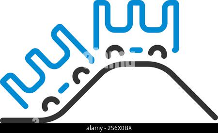 Small Roller Coaster Icon. Editable Bold Outline With Color Fill Design. Vector Illustration. Stock Vector