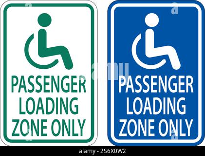 Passenger Loading Zone Sign On White Background Stock Vector