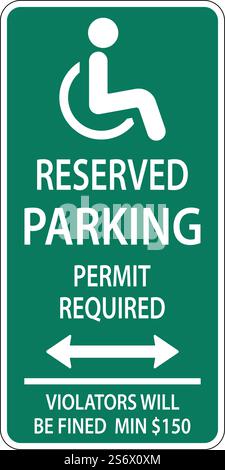 Handicap Parking Sign,Double Arrow Sign On White Background Stock Vector