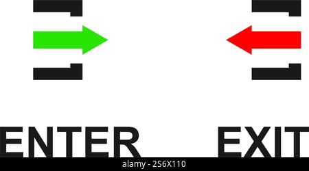 Enter and exit icon vector flat design Stock Vector