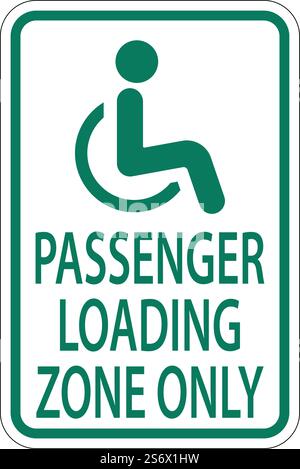 Passenger Loading Zone Sign On White Background Stock Vector