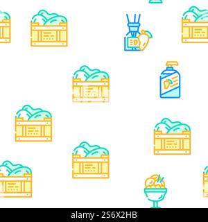 Mango Tropical Fruit Vector Seamless Pattern Color Line Illustration. Mango Tropical Fruit Vector Seamless Pattern Stock Vector