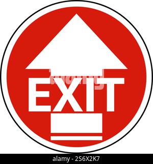 Exit Arrow Floor Sign On White Background Stock Vector