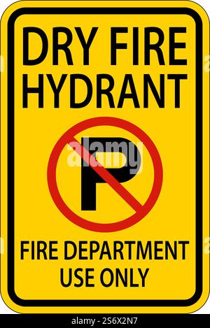 Dry Fire Hydrant Sign On White Background Stock Vector