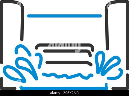 Water Boat Ride Icon. Editable Bold Outline With Color Fill Design ...