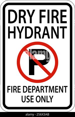 Dry Fire Hydrant Sign On White Background Stock Vector
