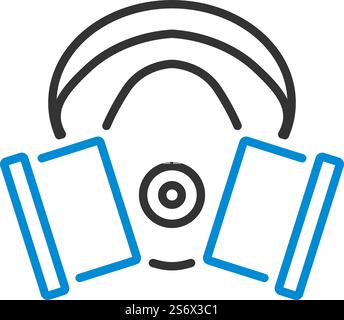 Dust Protection Mask Icon. Bold outline design with editable stroke width. Vector Illustration. Stock Vector