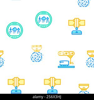 Sensor Electronic Tool Vector Seamless Pattern Color Line Illustration. Sensor Electronic Tool Vector Seamless Pattern Stock Vector