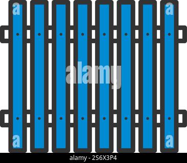 Icon Of Construction Fence. Editable Bold Outline With Color Fill ...