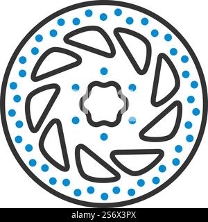 Bike Brake Disc Icon. Editable Bold Outline With Color Fill Design. Vector Illustration. Stock Vector
