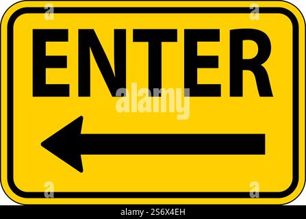 Enter Left Arrow Sign On White Background Stock Vector