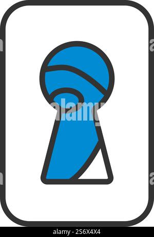 Criminal Peeping Through Keyhole Icon. Editable Bold Outline With Color Fill Design. Vector Illustration. Stock Vector