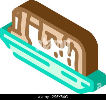 dessert chocolate isometric icon vector. dessert chocolate sign. isolated symbol illustration. dessert chocolate isometric icon vector illustration Stock Vector