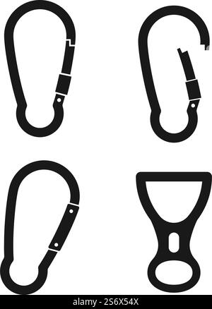Climbing equipment icon set vector flat design template Stock Vector