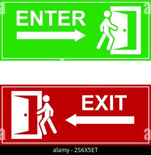 Enter and exit icon vector flat design Stock Vector