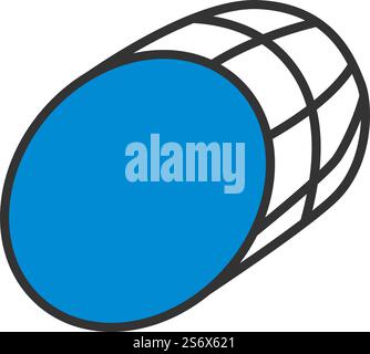 Ham Icon. Editable Bold Outline With Color Fill Design. Vector ...