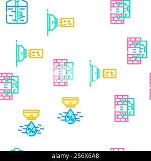 Sensor Electronic Tool Vector Seamless Pattern Color Line Illustration. Sensor Electronic Tool Vector Seamless Pattern Stock Vector