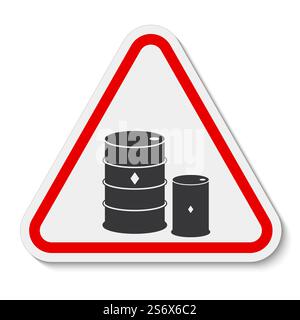 Chemical Drums Black Icon White Background Stock Vector