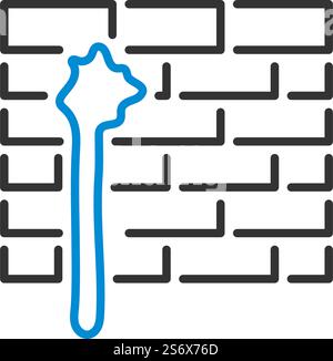 Blood On Brick Wall Icon. Editable Bold Outline With Color Fill Design. Vector Illustration. Stock Vector