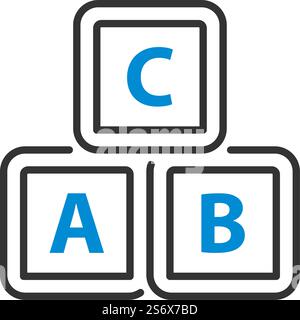 Box Of Bricks Icon. Editable Bold Outline With Color Fill Design. Vector Illustration. Stock Vector