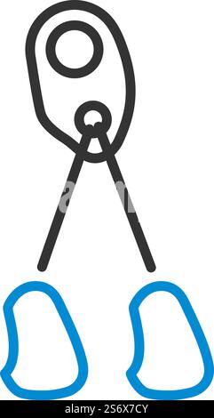 Alpinist Self Rescue System Icon. Editable Bold Outline With Color Fill Design. Vector Illustration. Stock Vector