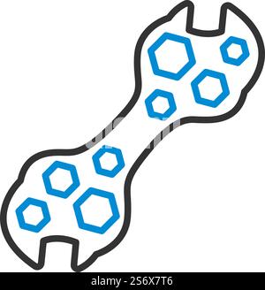 Bike Spanner Icon. Editable Bold Outline With Color Fill Design. Vector Illustration. Stock Vector