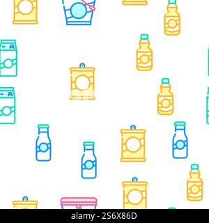 Package For Product Vector Seamless Pattern Color Line Illustration. Package For Product Vector Seamless Pattern Stock Vector