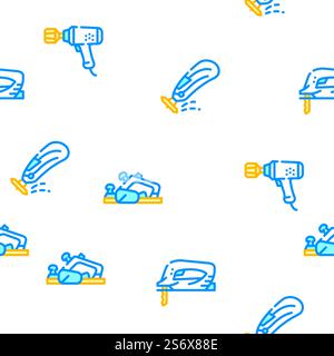Tools For Building Vector Seamless Pattern Color Line Illustration. Tools For Building Vector Seamless Pattern Stock Vector