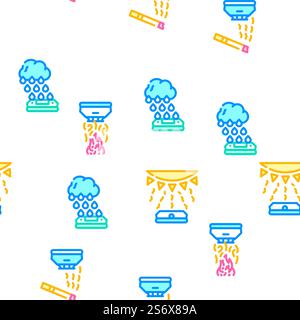 Sensor Electronic Tool Vector Seamless Pattern Color Line Illustration. Sensor Electronic Tool Vector Seamless Pattern Stock Vector