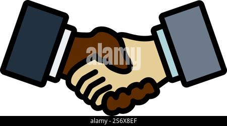 Icon Of Meeting Businessmen. Editable Bold Outline With Color Fill Design. Vector Illustration. Stock Vector