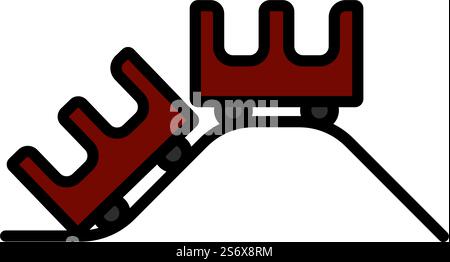 Small Roller Coaster Icon. Editable Bold Outline With Color Fill Design. Vector Illustration. Stock Vector