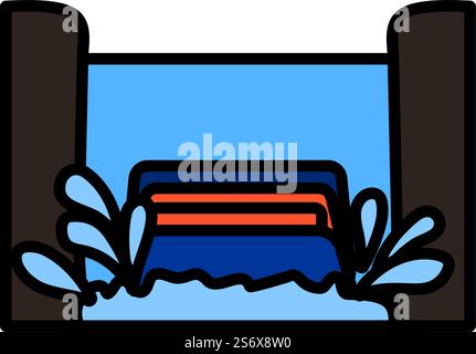 Water Boat Ride Icon. Editable Bold Outline With Color Fill Design ...