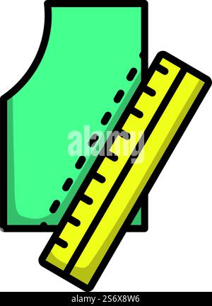 Sewing Pattern Icon. Editable Bold Outline With Color Fill Design. Vector Illustration. Stock Vector
