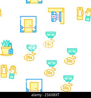 Sensor Electronic Tool Vector Seamless Pattern Color Line Illustration. Sensor Electronic Tool Vector Seamless Pattern Stock Vector