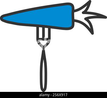 Icon Of Diet Carrot On Fork. Editable Bold Outline With Color Fill Design. Vector Illustration. Stock Vector