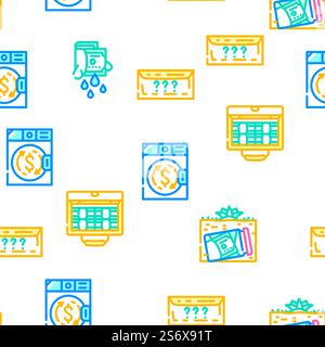 Corruption Problem Vector Seamless Pattern Color Line Illustration. Corruption Problem Vector Seamless Pattern Stock Vector