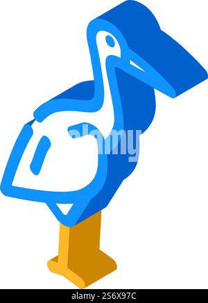 crane bird isometric icon vector. crane bird sign. isolated symbol illustration. crane bird isometric icon vector illustration Stock Vector
