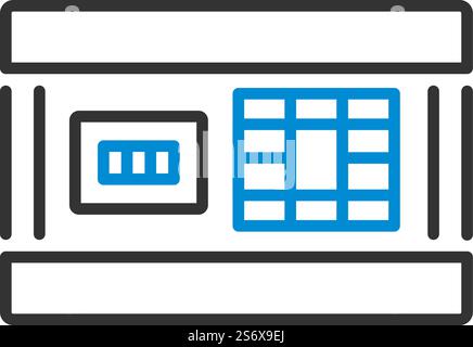 Circuit Breakers Box Icon. Editable Bold Outline With Color Fill Design. Vector Illustration. Stock Vector